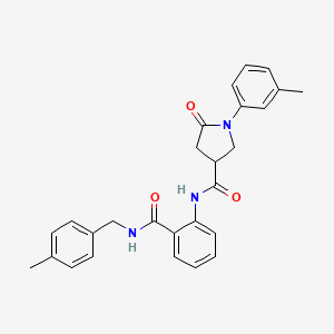 N-{2-[(4-methylbenzyl)carbamoyl]phenyl}-1-(3-methylphenyl)-5-oxopyrrolidine-3-carboxamide