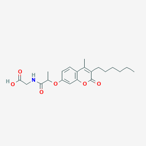 N-{2-[(3-hexyl-4-methyl-2-oxo-2H-chromen-7-yl)oxy]propanoyl}glycine