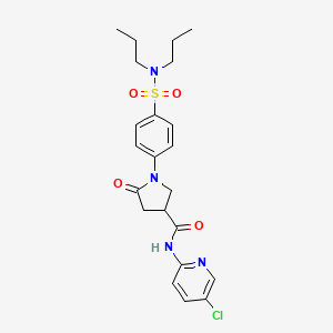 molecular formula C22H27ClN4O4S B11156069 N-(5-chloropyridin-2-yl)-1-[4-(dipropylsulfamoyl)phenyl]-5-oxopyrrolidine-3-carboxamide 