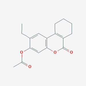 2-Ethyl-6-oxo-7,8,9,10-tetrahydro-6H-benzo(C)chromen-3-YL acetate