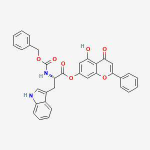 5-hydroxy-4-oxo-2-phenyl-4H-chromen-7-yl N-[(benzyloxy)carbonyl]-L-tryptophanate