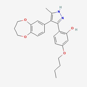 5-butoxy-2-[4-(3,4-dihydro-2H-1,5-benzodioxepin-7-yl)-5-methyl-1H-pyrazol-3-yl]phenol