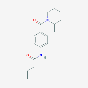 molecular formula C17H24N2O2 B11156128 N-{4-[(2-methylpiperidin-1-yl)carbonyl]phenyl}butanamide 