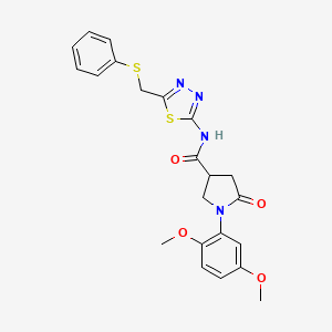 1-(2,5-dimethoxyphenyl)-5-oxo-N-{5-[(phenylsulfanyl)methyl]-1,3,4-thiadiazol-2-yl}pyrrolidine-3-carboxamide