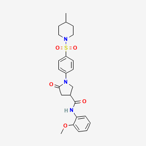 N-(2-methoxyphenyl)-1-{4-[(4-methylpiperidin-1-yl)sulfonyl]phenyl}-5-oxopyrrolidine-3-carboxamide