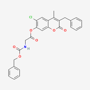 molecular formula C27H22ClNO6 B11156149 3-benzyl-6-chloro-4-methyl-2-oxo-2H-chromen-7-yl N-[(benzyloxy)carbonyl]glycinate 