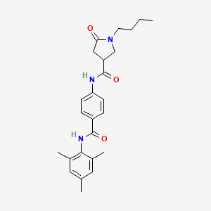 1-butyl-5-oxo-N-{4-[(2,4,6-trimethylphenyl)carbamoyl]phenyl}pyrrolidine-3-carboxamide