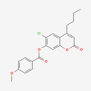 4-butyl-6-chloro-2-oxo-2H-chromen-7-yl 4-methoxybenzoate