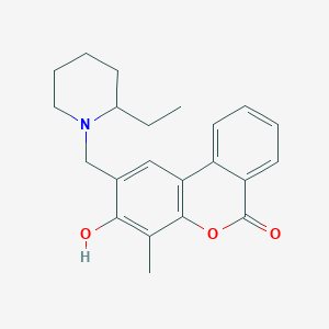 molecular formula C22H25NO3 B11156181 2-[(2-ethylpiperidino)methyl]-3-hydroxy-4-methyl-6H-benzo[c]chromen-6-one 