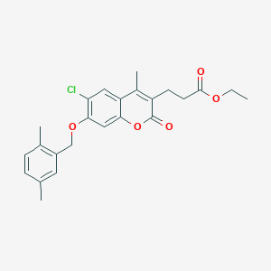 ethyl 3-{6-chloro-7-[(2,5-dimethylbenzyl)oxy]-4-methyl-2-oxo-2H-chromen-3-yl}propanoate