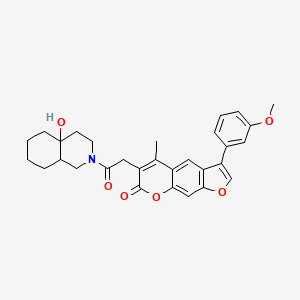 molecular formula C30H31NO6 B11156203 6-[2-(4a-hydroxyoctahydroisoquinolin-2(1H)-yl)-2-oxoethyl]-3-(3-methoxyphenyl)-5-methyl-7H-furo[3,2-g]chromen-7-one 