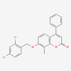 molecular formula C23H16Cl2O3 B11156207 7-[(2,4-dichlorophenyl)methoxy]-8-methyl-4-phenyl-2H-chromen-2-one 