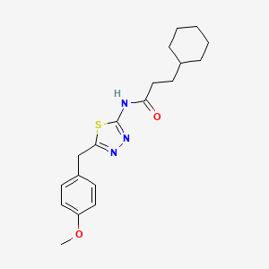 3-cyclohexyl-N-[5-(4-methoxybenzyl)-1,3,4-thiadiazol-2-yl]propanamide