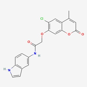 molecular formula C20H15ClN2O4 B11156250 2-[(6-chloro-4-methyl-2-oxo-2H-chromen-7-yl)oxy]-N-(1H-indol-5-yl)acetamide 