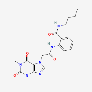 molecular formula C20H24N6O4 B11156254 N-butyl-2-{[(1,3-dimethyl-2,6-dioxo-1,2,3,6-tetrahydro-7H-purin-7-yl)acetyl]amino}benzamide 