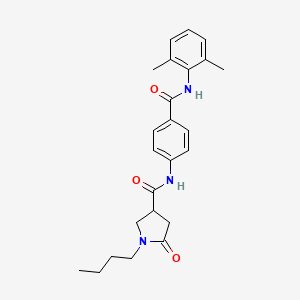 molecular formula C24H29N3O3 B11156285 1-butyl-N-{4-[(2,6-dimethylphenyl)carbamoyl]phenyl}-5-oxopyrrolidine-3-carboxamide 