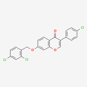 molecular formula C22H13Cl3O3 B11156286 3-(4-Chlorophenyl)-7-((2,4-dichlorobenzyl)oxy)-4H-chromen-4-one 