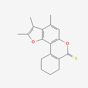 molecular formula C18H18O2S B11156293 2,3,4-trimethyl-8,9,10,11-tetrahydro-7H-benzo[c]furo[2,3-f]chromene-7-thione 