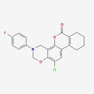 12-chloro-3-(4-fluorophenyl)-3,4,7,8,9,10-hexahydro-2H,6H-benzo[3,4]chromeno[8,7-e][1,3]oxazin-6-one