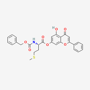 5-hydroxy-4-oxo-2-phenyl-4H-chromen-7-yl N-[(benzyloxy)carbonyl]-L-methioninate