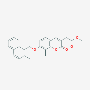 molecular formula C26H24O5 B11156332 methyl {4,8-dimethyl-7-[(2-methylnaphthalen-1-yl)methoxy]-2-oxo-2H-chromen-3-yl}acetate 