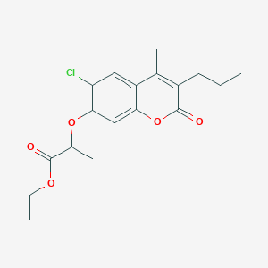 ethyl 2-[(6-chloro-4-methyl-2-oxo-3-propyl-2H-chromen-7-yl)oxy]propanoate