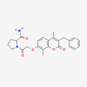 1-{[(3-benzyl-4,8-dimethyl-2-oxo-2H-chromen-7-yl)oxy]acetyl}prolinamide