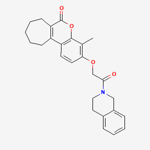 3-[2-(3,4-dihydroisoquinolin-2(1H)-yl)-2-oxoethoxy]-4-methyl-8,9,10,11-tetrahydrocyclohepta[c]chromen-6(7H)-one