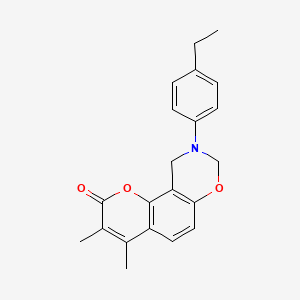 9-(4-ethylphenyl)-3,4-dimethyl-9,10-dihydro-2H,8H-chromeno[8,7-e][1,3]oxazin-2-one