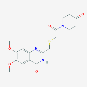 1-({[(4-Hydroxy-6,7-dimethoxyquinazolin-2-yl)methyl]sulfanyl}acetyl)piperidin-4-one