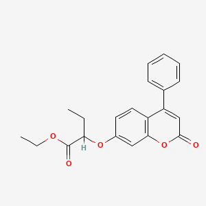 molecular formula C21H20O5 B11156416 ethyl 2-[(2-oxo-4-phenyl-2H-chromen-7-yl)oxy]butanoate 