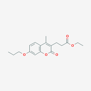 molecular formula C18H22O5 B11156420 ethyl 3-(4-methyl-2-oxo-7-propoxy-2H-chromen-3-yl)propanoate 