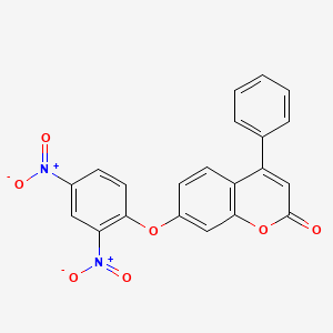 molecular formula C21H12N2O7 B11156435 7-(2,4-dinitrophenoxy)-4-phenyl-2H-chromen-2-one 