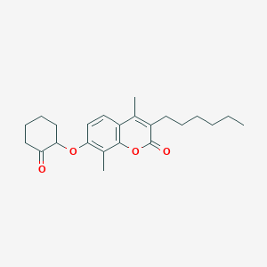 3-hexyl-4,8-dimethyl-7-[(2-oxocyclohexyl)oxy]-2H-chromen-2-one