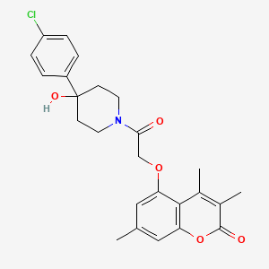 5-{2-[4-(4-chlorophenyl)-4-hydroxypiperidino]-2-oxoethoxy}-3,4,7-trimethyl-2H-chromen-2-one