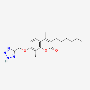 3-hexyl-4,8-dimethyl-7-(1H-tetrazol-5-ylmethoxy)-2H-chromen-2-one