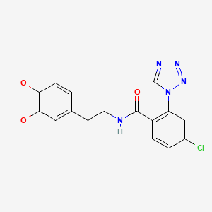 molecular formula C18H18ClN5O3 B11156499 4-chloro-N-[2-(3,4-dimethoxyphenyl)ethyl]-2-(1H-tetrazol-1-yl)benzamide 