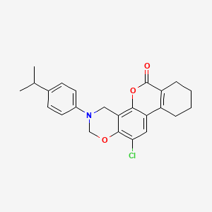 12-chloro-3-(4-isopropylphenyl)-3,4,7,8,9,10-hexahydro-2H,6H-benzo[3,4]chromeno[8,7-e][1,3]oxazin-6-one