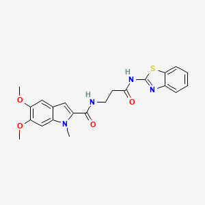 N~2~-[3-(1,3-benzothiazol-2-ylamino)-3-oxopropyl]-5,6-dimethoxy-1-methyl-1H-indole-2-carboxamide