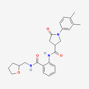 1-(3,4-dimethylphenyl)-5-oxo-N-{2-[(tetrahydrofuran-2-ylmethyl)carbamoyl]phenyl}pyrrolidine-3-carboxamide