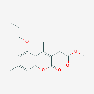 molecular formula C17H20O5 B11156565 methyl (4,7-dimethyl-2-oxo-5-propoxy-2H-chromen-3-yl)acetate 