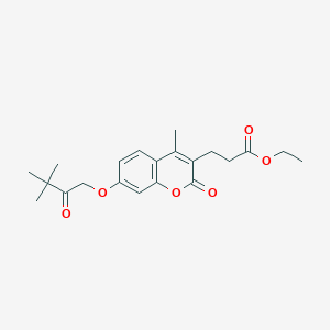 ethyl 3-[7-(3,3-dimethyl-2-oxobutoxy)-4-methyl-2-oxo-2H-chromen-3-yl]propanoate