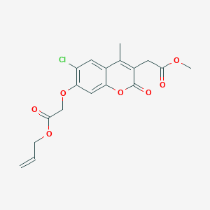 molecular formula C18H17ClO7 B11156576 methyl {7-[2-(allyloxy)-2-oxoethoxy]-6-chloro-4-methyl-2-oxo-2H-chromen-3-yl}acetate 