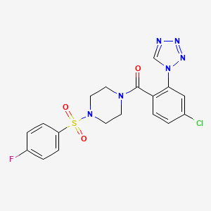 molecular formula C18H16ClFN6O3S B11156594 [4-chloro-2-(1H-tetrazol-1-yl)phenyl]{4-[(4-fluorophenyl)sulfonyl]piperazin-1-yl}methanone 