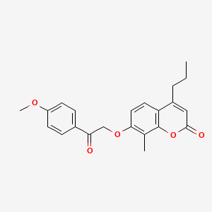 molecular formula C22H22O5 B11156595 7-[2-(4-methoxyphenyl)-2-oxoethoxy]-8-methyl-4-propyl-2H-chromen-2-one 