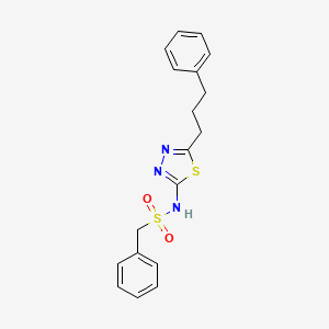 1-phenyl-N-[5-(3-phenylpropyl)-1,3,4-thiadiazol-2-yl]methanesulfonamide