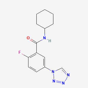 molecular formula C14H16FN5O B11156625 N-cyclohexyl-2-fluoro-5-(1H-tetrazol-1-yl)benzamide 