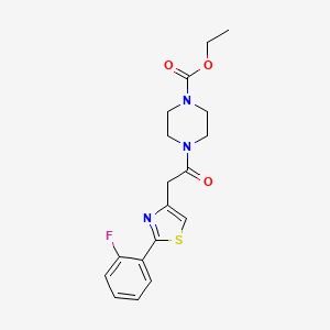 molecular formula C18H20FN3O3S B11156638 Ethyl 4-{[2-(2-fluorophenyl)-1,3-thiazol-4-yl]acetyl}piperazine-1-carboxylate 