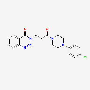 molecular formula C20H20ClN5O2 B11156653 3-{3-[4-(4-chlorophenyl)piperazino]-3-oxopropyl}-1,2,3-benzotriazin-4(3H)-one 