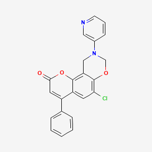 6-chloro-4-phenyl-9-(3-pyridyl)-9,10-dihydro-2H,8H-chromeno[8,7-e][1,3]oxazin-2-one